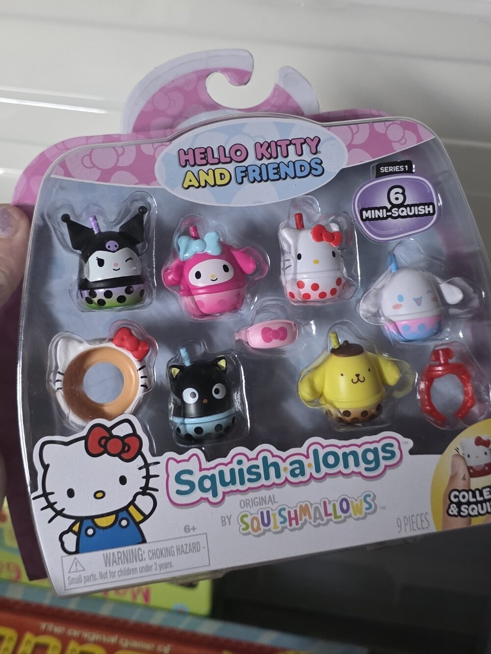 Hello Kitty Mini Squish-a-longs Set - Pink, White, Yellow, Black